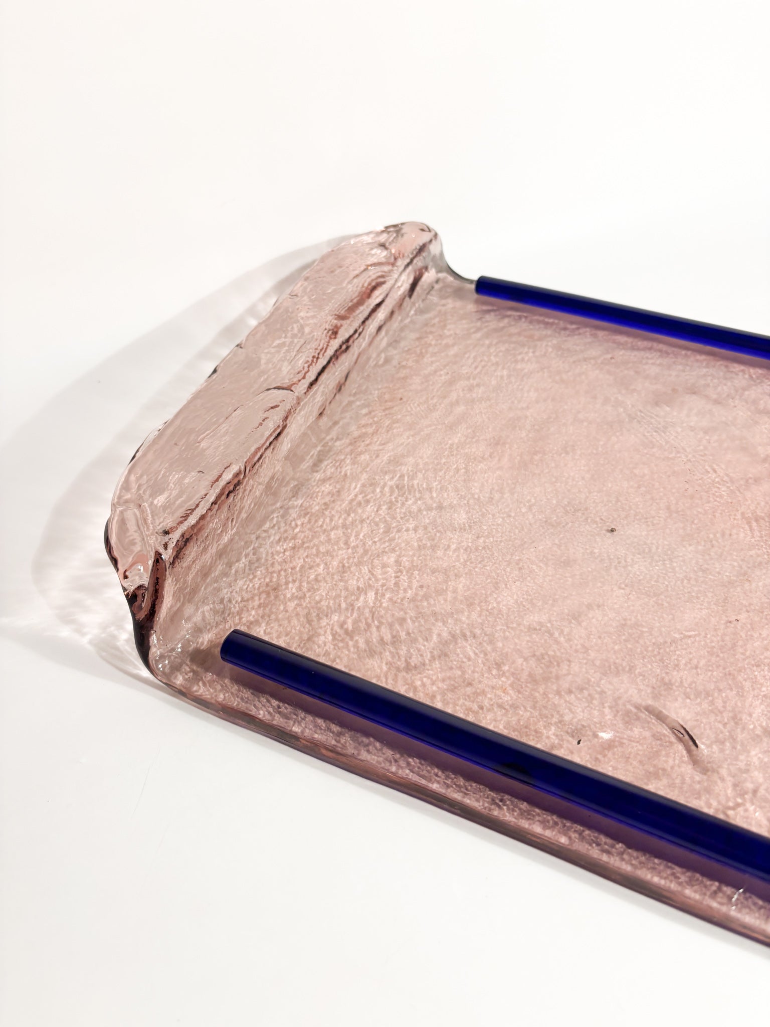 Geometric Shaped Tray in Blown Murano Glass 80s