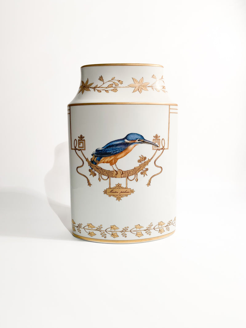 Elliptical Porcelain Volière Vase by Ginori 1735
