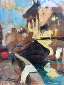Dipinto a Olio di Scorcio di Milano di Achille Cattaneo Primi Novecento