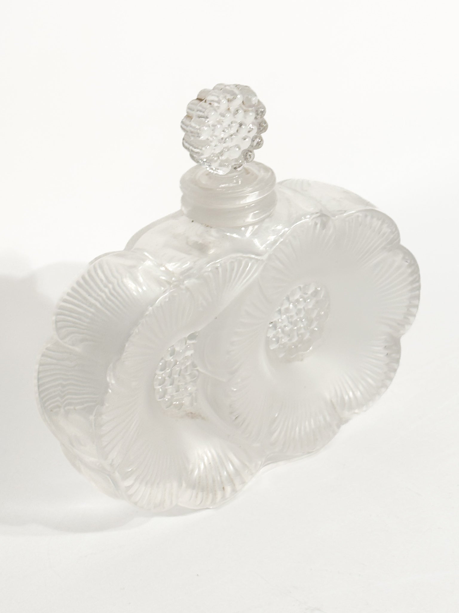 Lalique Crystal Perfume Bottle Deux Fleurs 80s
