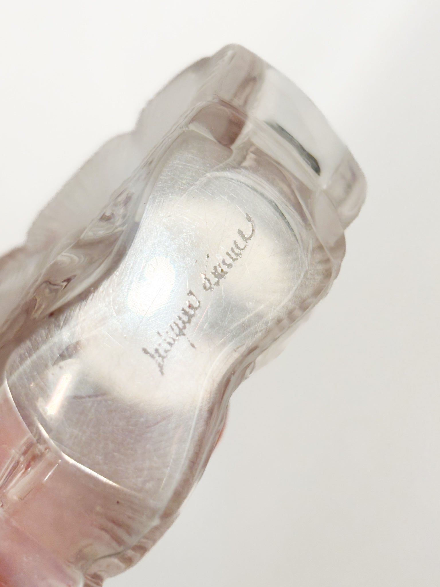 Lalique Crystal Perfume Bottle Deux Fleurs 80s