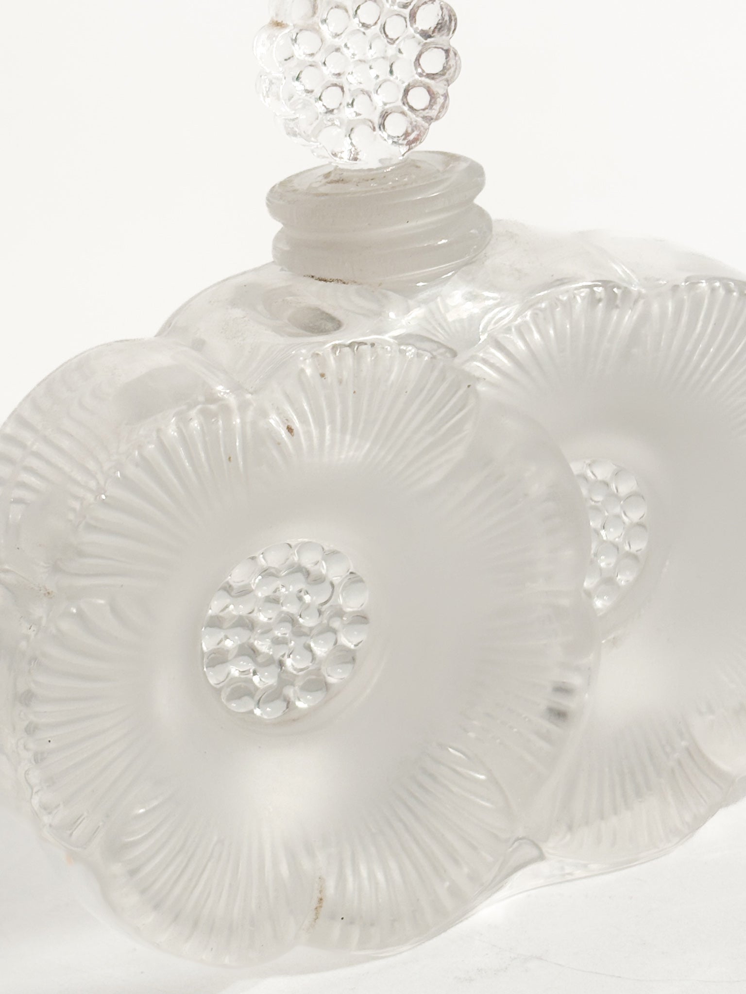 Lalique Crystal Perfume Bottle Deux Fleurs 80s