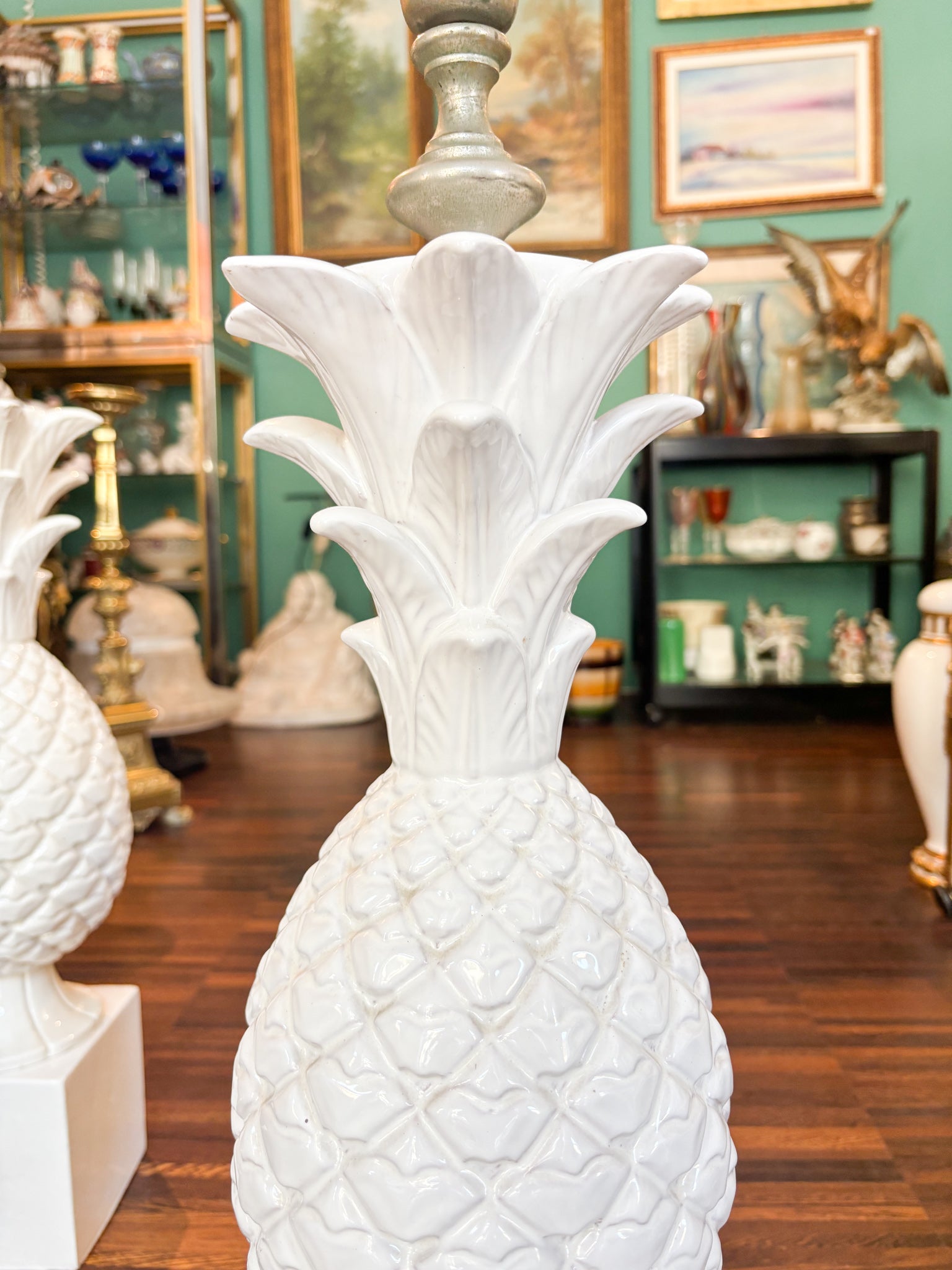 Pair of Pineapple Ceramic Table Lamps by Zaccagnini Ceramics 60s