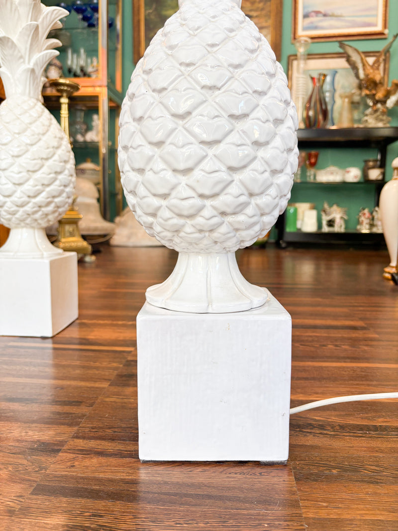Coppia di Lampade Da Tavolo in Ceramica ad Ananas di Zaccagnini Ceramiche Anni 60