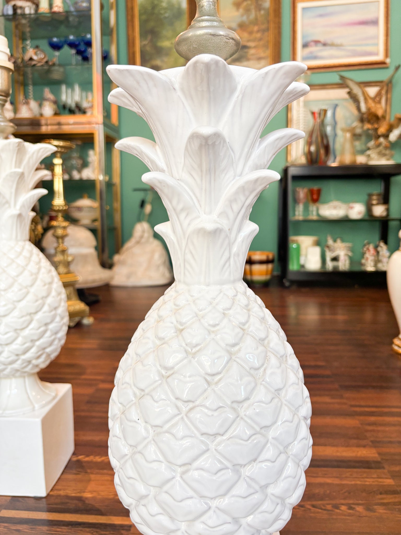 Pair of Pineapple Ceramic Table Lamps by Zaccagnini Ceramics 60s