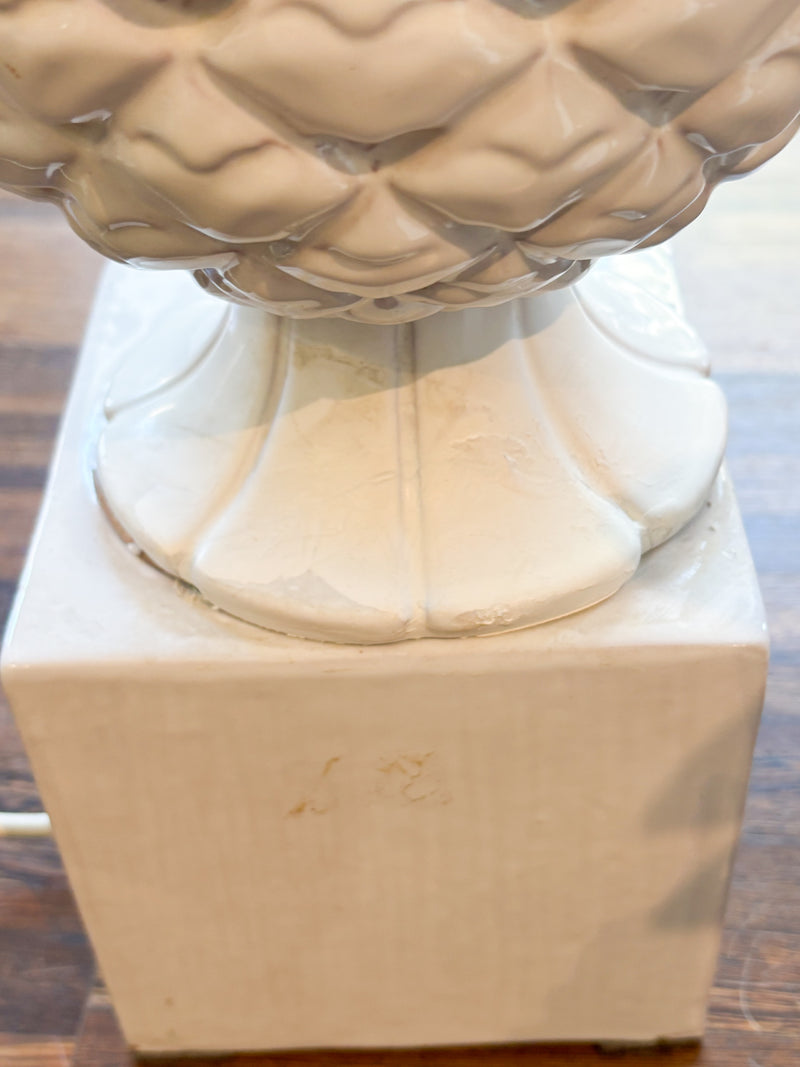 Coppia di Lampade Da Tavolo in Ceramica ad Ananas di Zaccagnini Ceramiche Anni 60