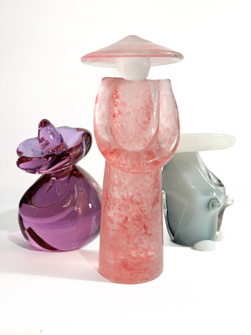 Scultura in Vetro di Murano Rosa Attribuita ad Archimede Seguso Anni 70