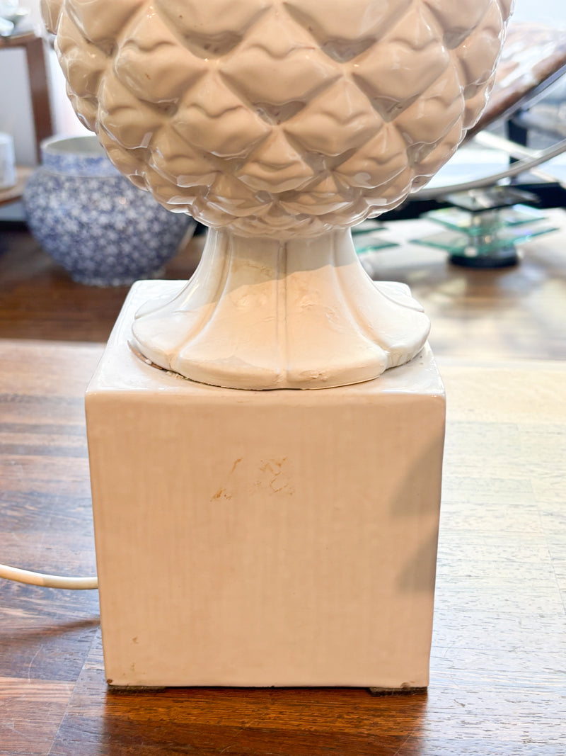 Coppia di Lampade Da Tavolo in Ceramica ad Ananas di Zaccagnini Ceramiche Anni 60