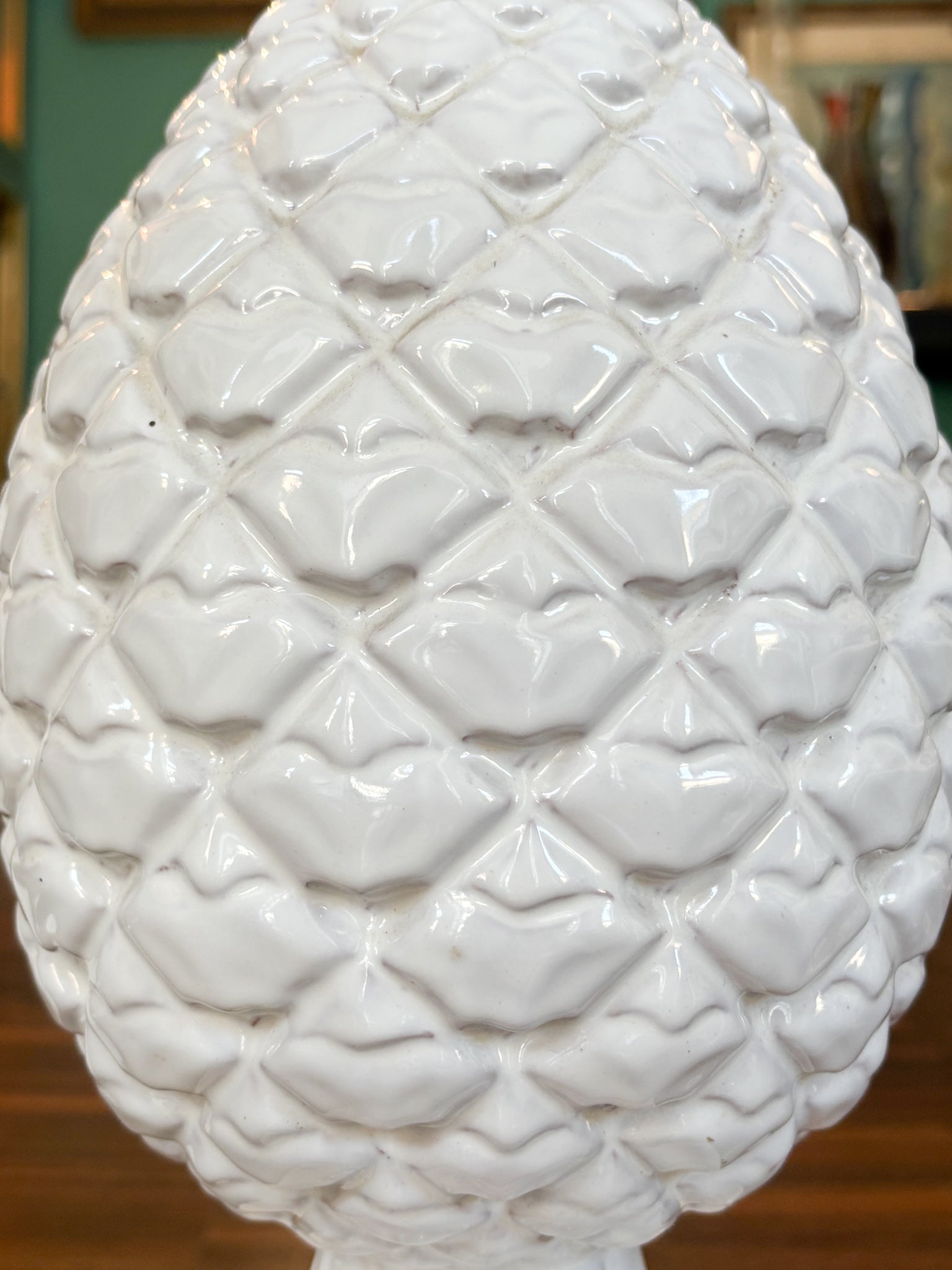 Pair of Pineapple Ceramic Table Lamps by Zaccagnini Ceramics 60s