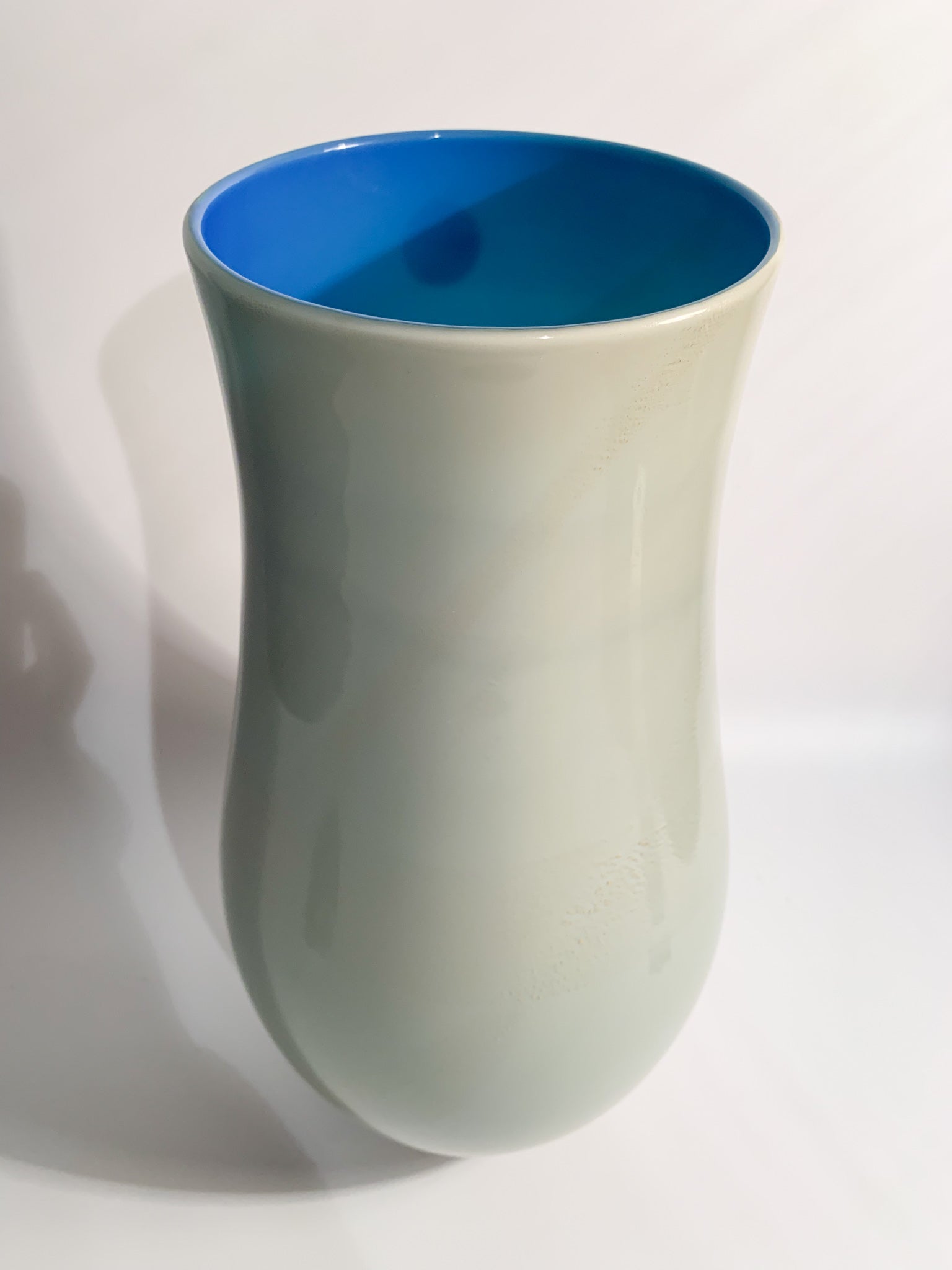 Vaso in Vetro di Murano di Venini Riedizione di Tomaso Buzzi del 1988
