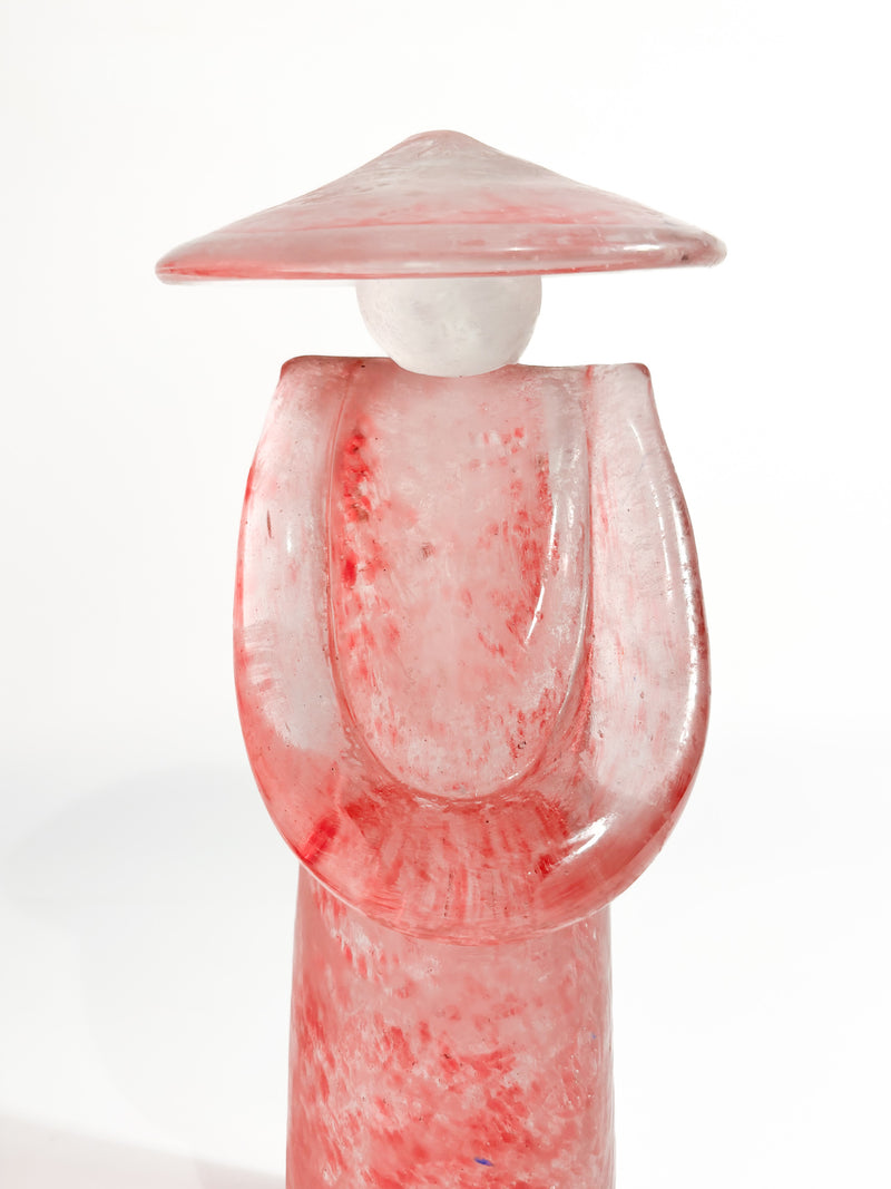 Scultura in Vetro di Murano Rosa Attribuita ad Archimede Seguso Anni 70