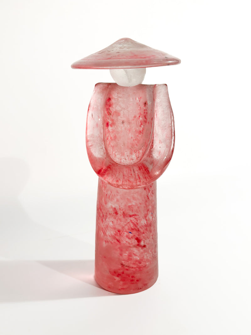 Scultura in Vetro di Murano Rosa Attribuita ad Archimede Seguso Anni 70