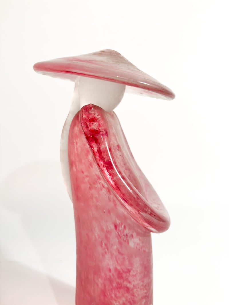 Scultura in Vetro di Murano Rosa Attribuita ad Archimede Seguso Anni 70