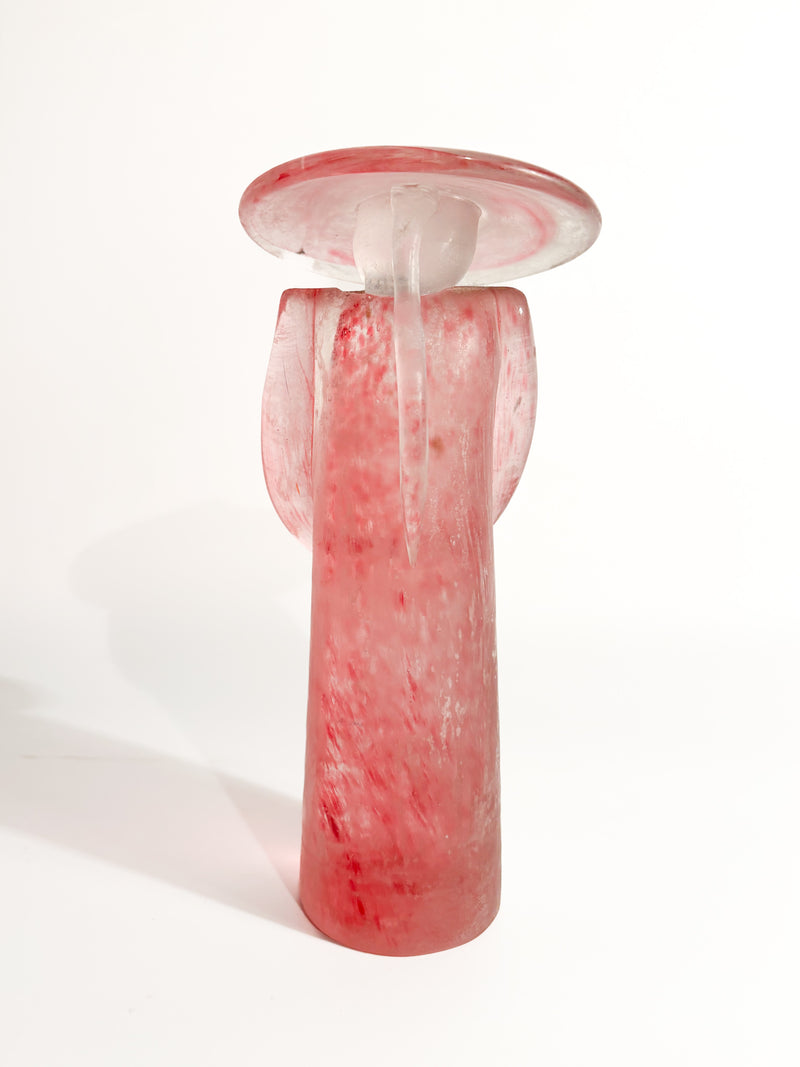 Scultura in Vetro di Murano Rosa Attribuita ad Archimede Seguso Anni 70