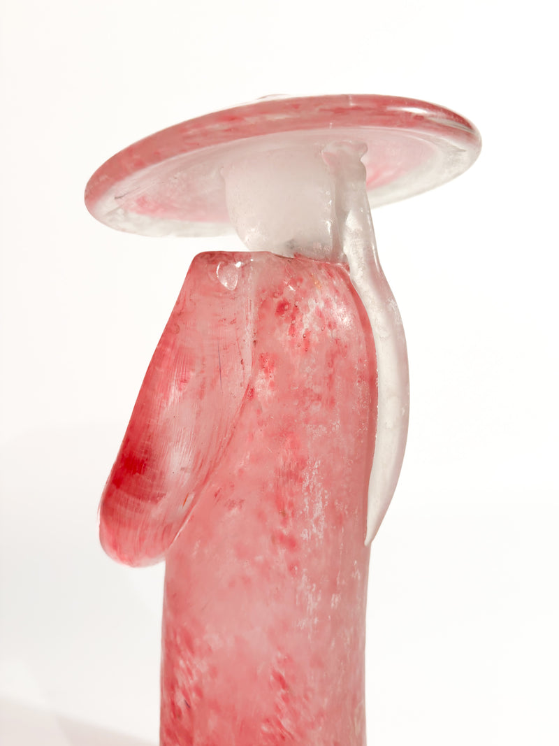 Scultura in Vetro di Murano Rosa Attribuita ad Archimede Seguso Anni 70