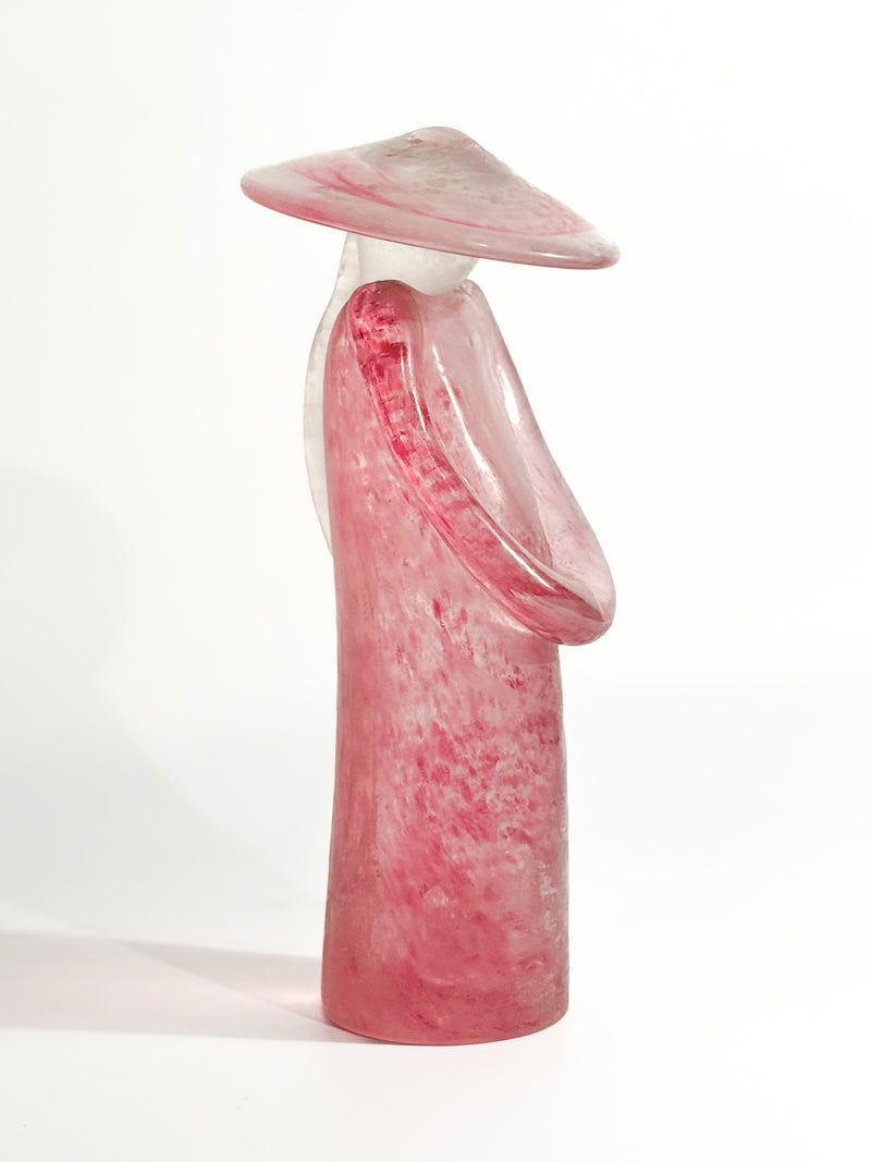 Scultura in Vetro di Murano Rosa Attribuita ad Archimede Seguso Anni 70