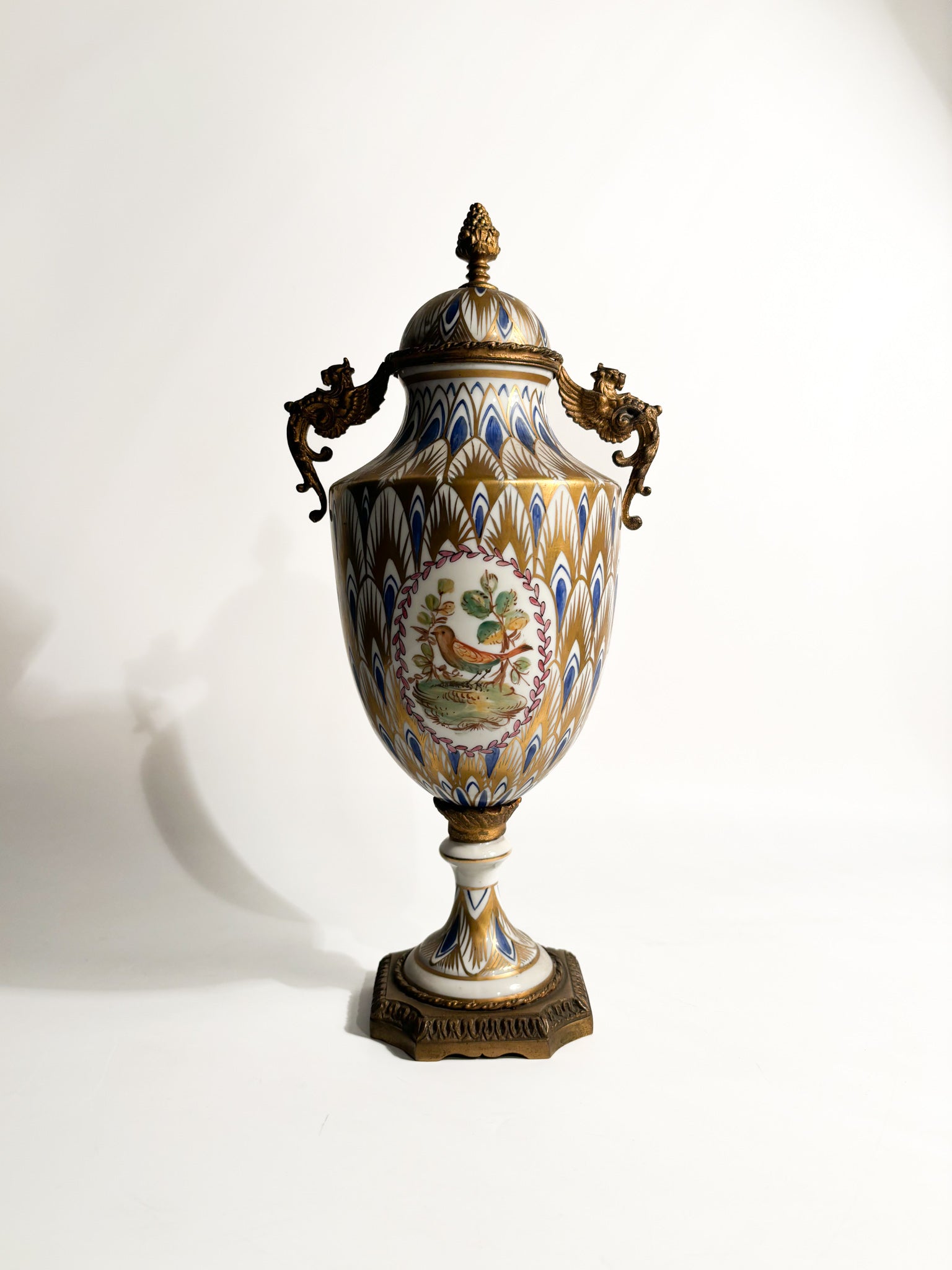 Vase in Sevres Porcelain and Hand-painted Bronze from 1800