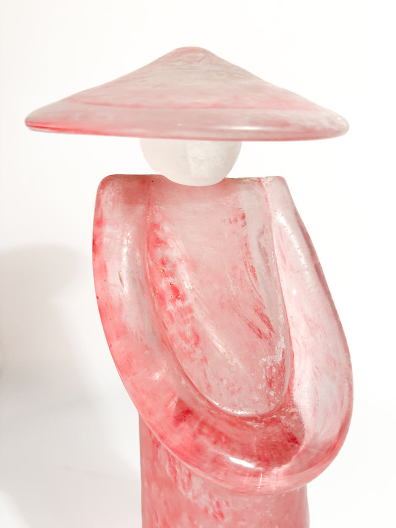 Scultura in Vetro di Murano Rosa Attribuita ad Archimede Seguso Anni 70