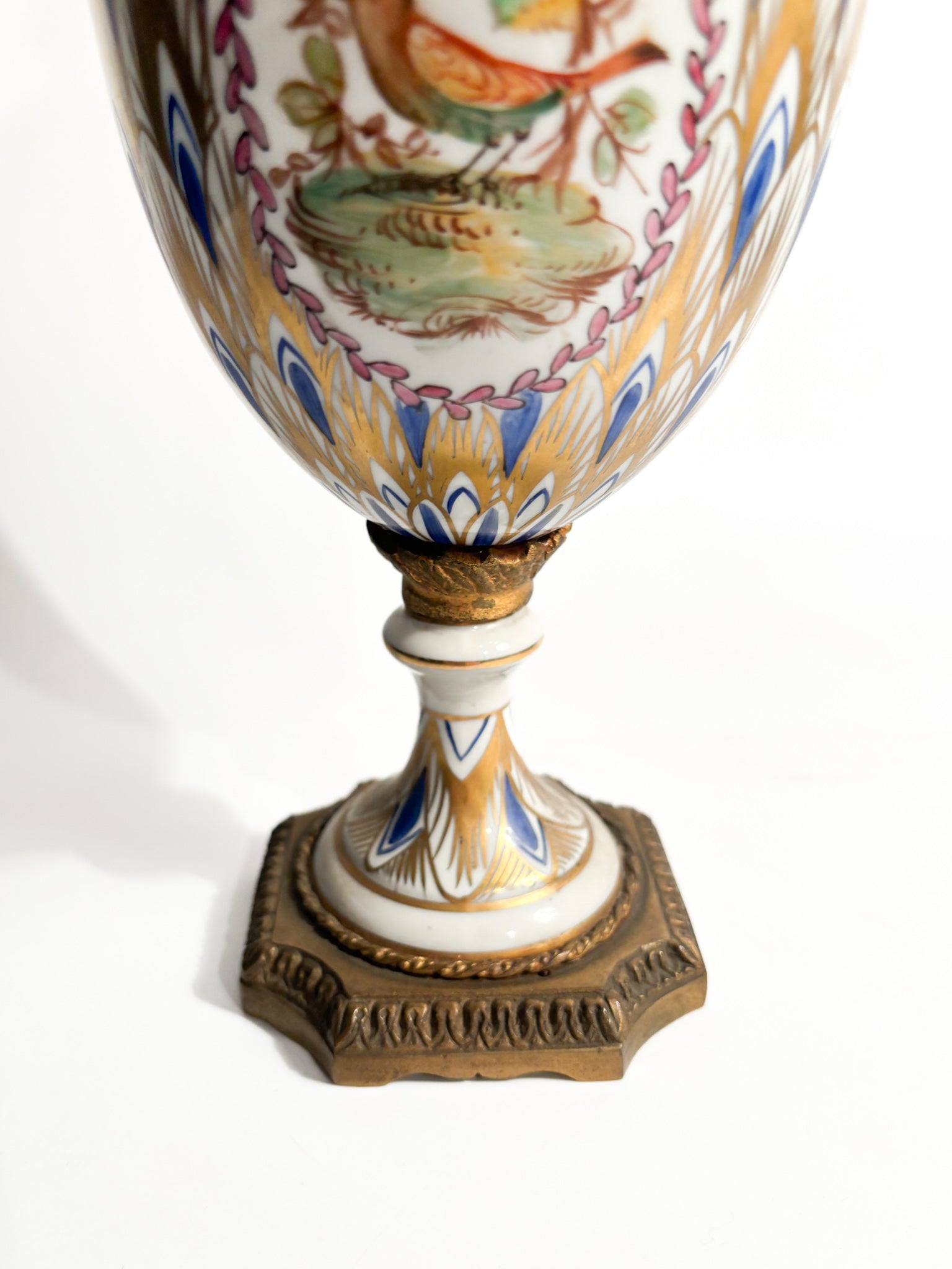 Vase in Sevres Porcelain and Hand-painted Bronze from 1800