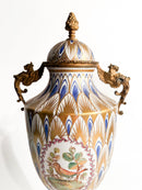Vaso in Porcellana di Sevres e Bronzo Dipinto a Mano del 1800