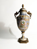 Vaso in Porcellana di Sevres e Bronzo Dipinto a Mano del 1800