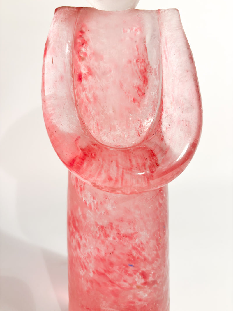 Scultura in Vetro di Murano Rosa Attribuita ad Archimede Seguso Anni 70