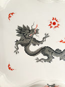 Meissen Ming Dragon Black Porcelain Tray from the 1980s