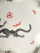Meissen Ming Dragon Black Porcelain Tray from the 1980s