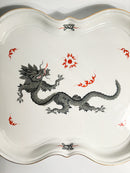 Meissen Ming Dragon Black Porcelain Tray from the 1980s