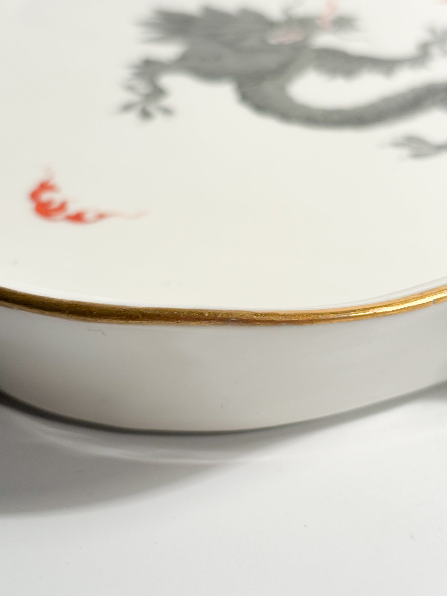 Meissen Ming Dragon Black Porcelain Tray from the 1980s