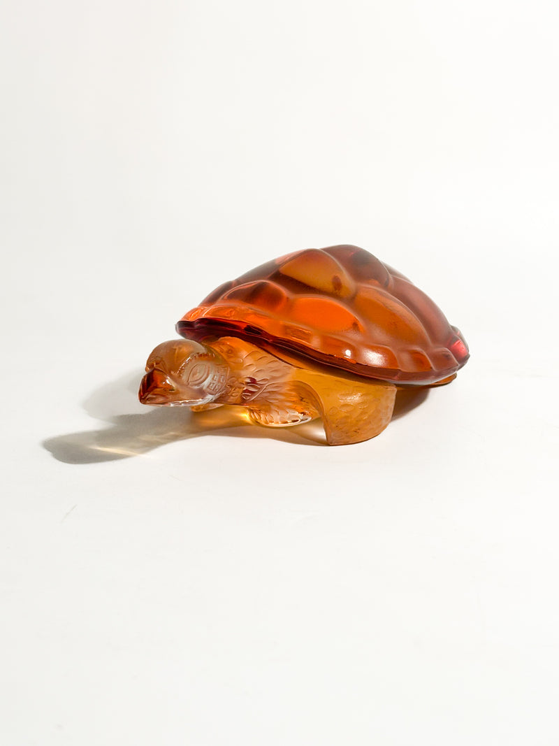 Orange Lalique Crystal Turtle from the 1950s