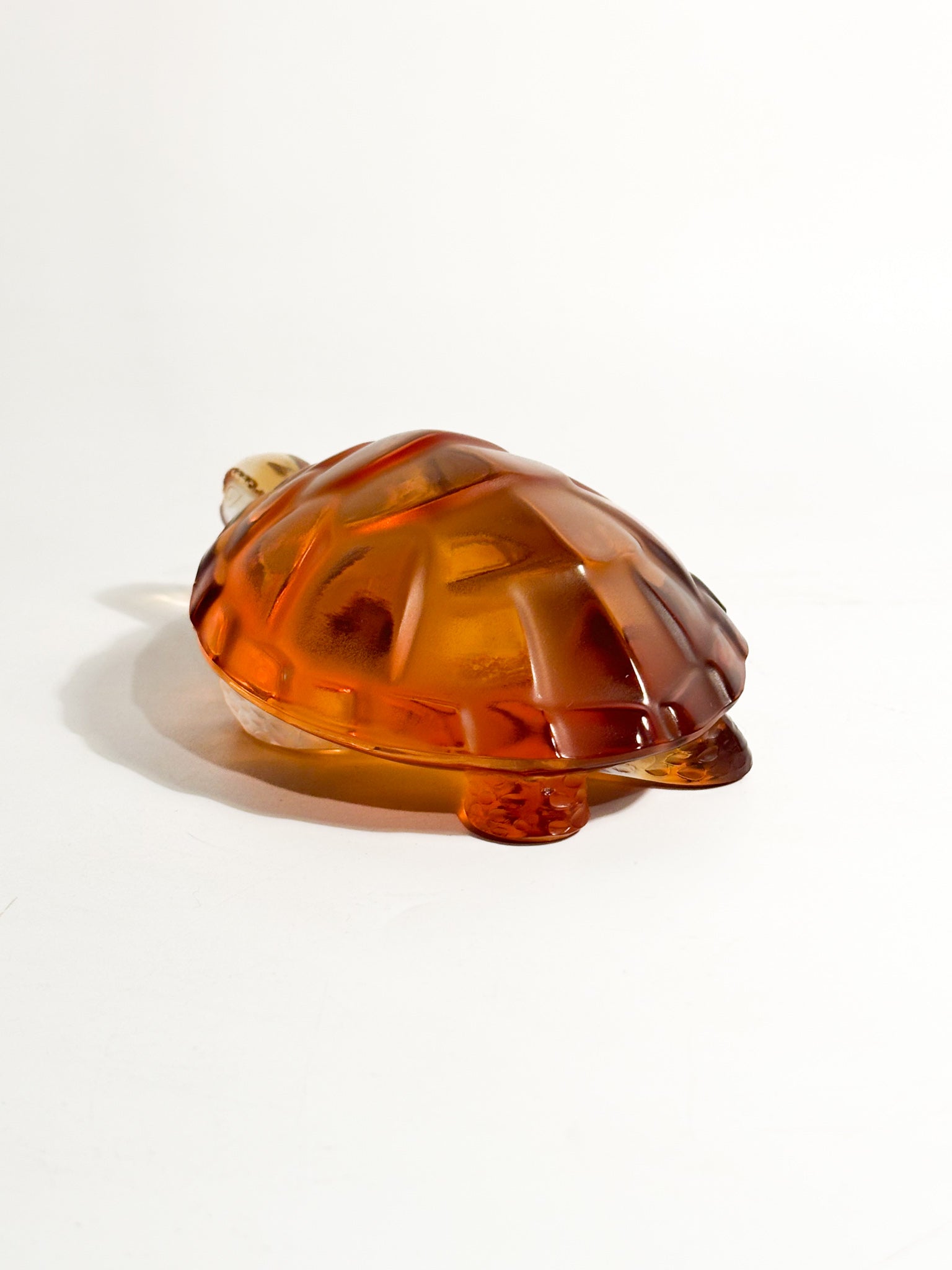 Orange Lalique Crystal Turtle from the 1950s