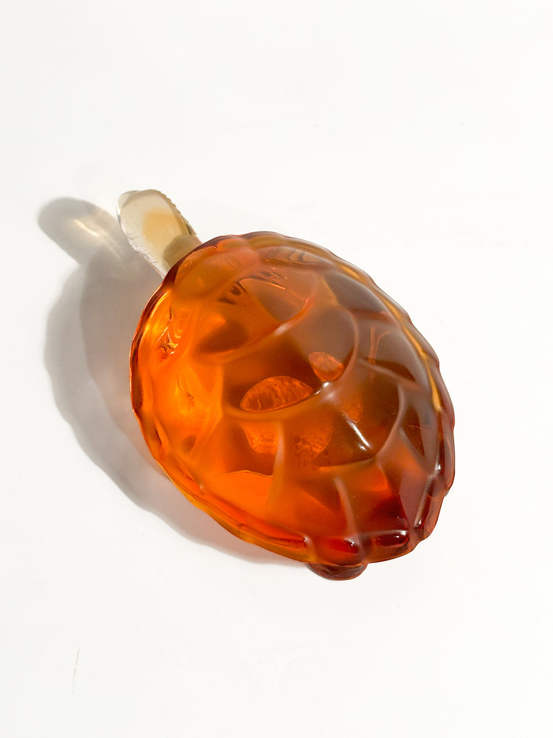 Orange Lalique Crystal Turtle from the 1950s