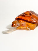Orange Lalique Crystal Turtle from the 1950s