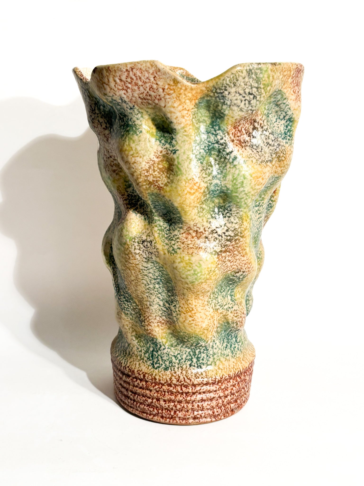 Vaso in Ceramica di Albisola Dipinto a Mano Anni 60