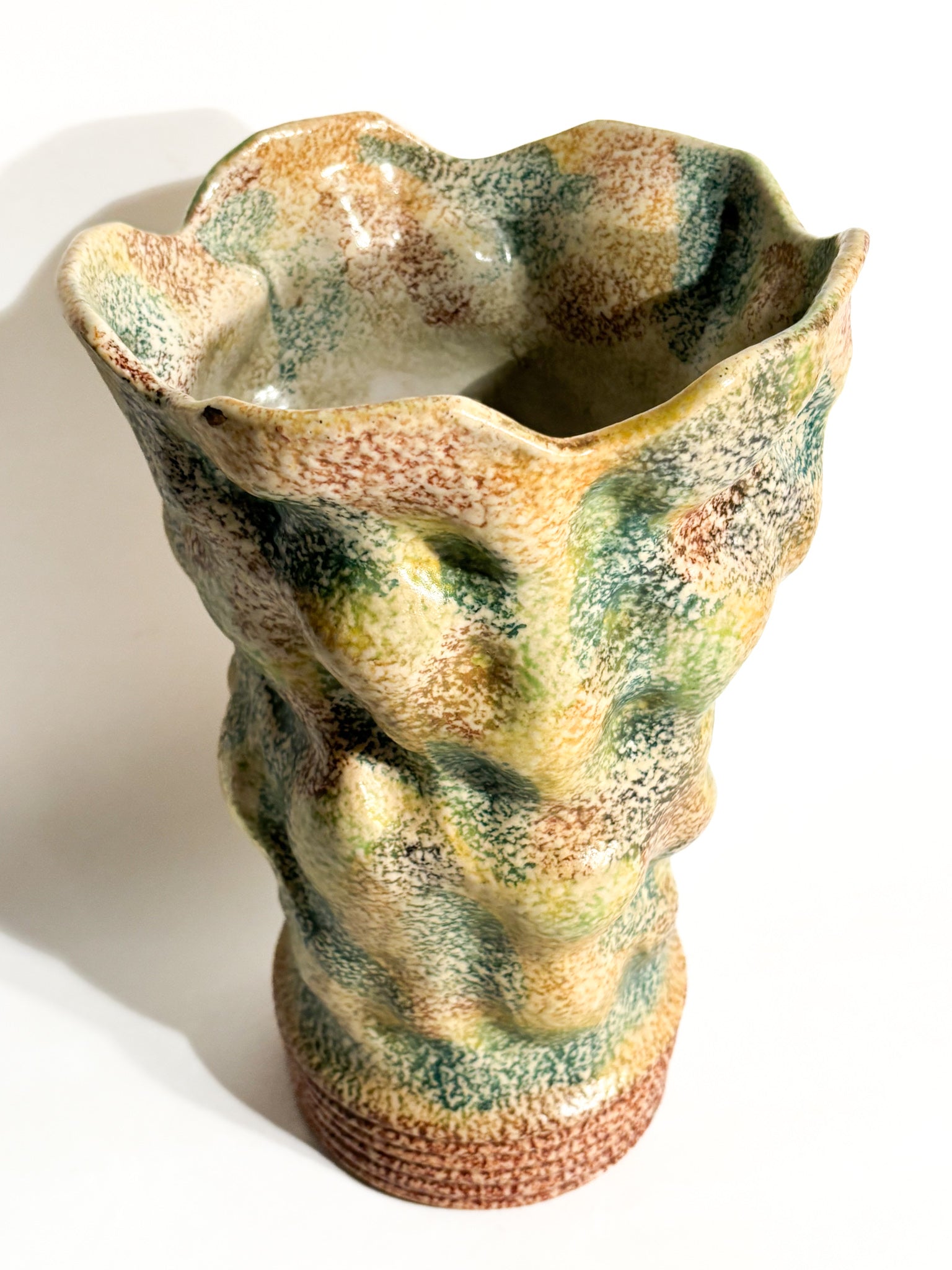 Vaso in Ceramica di Albisola Dipinto a Mano Anni 60