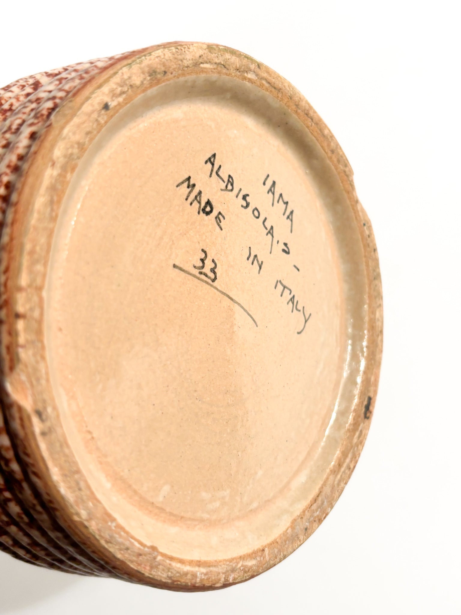 Vaso in Ceramica di Albisola Dipinto a Mano Anni 60