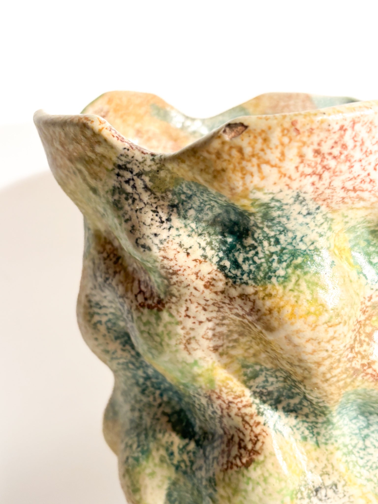 Vaso in Ceramica di Albisola Dipinto a Mano Anni 60