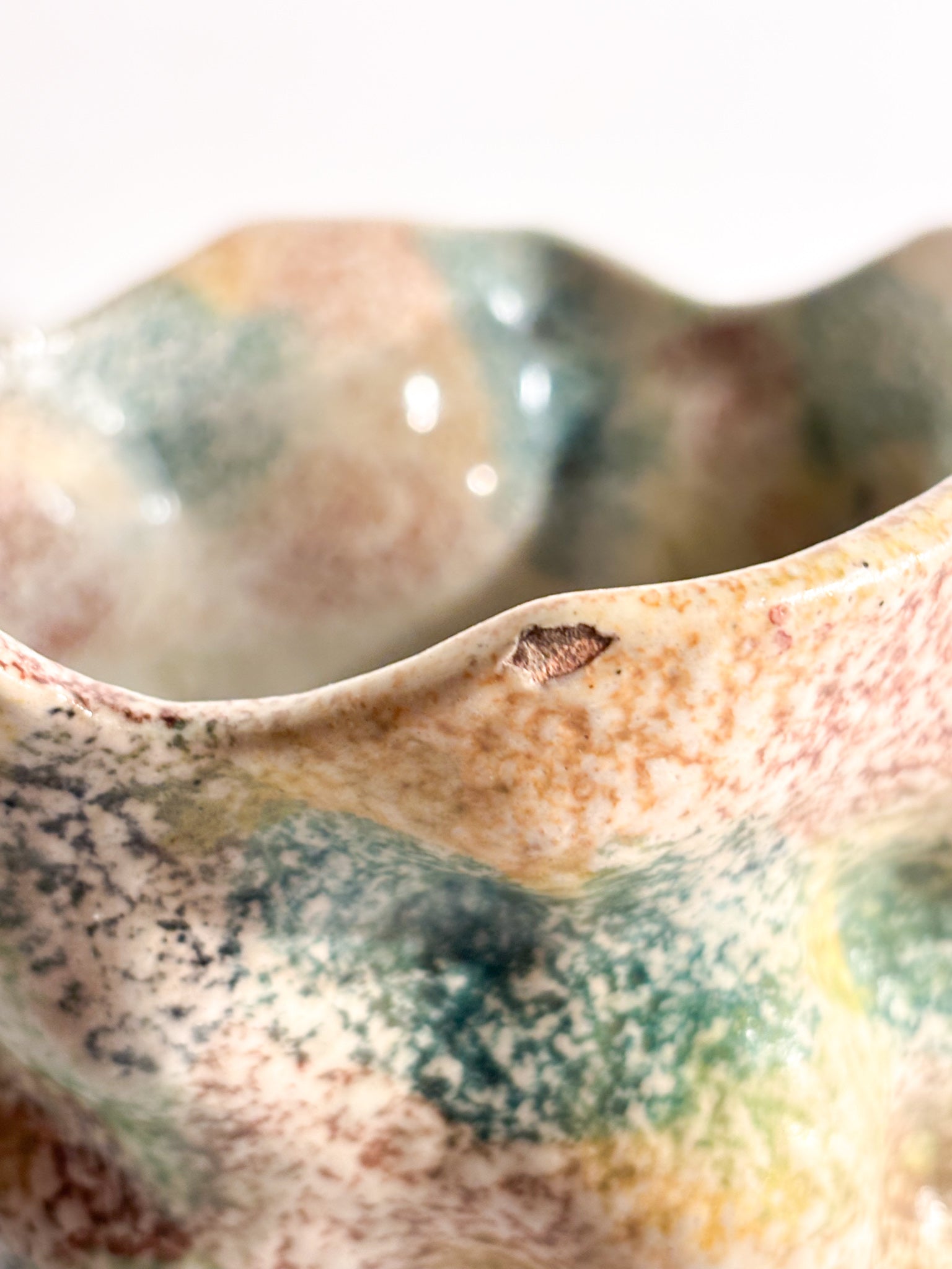 Vaso in Ceramica di Albisola Dipinto a Mano Anni 60