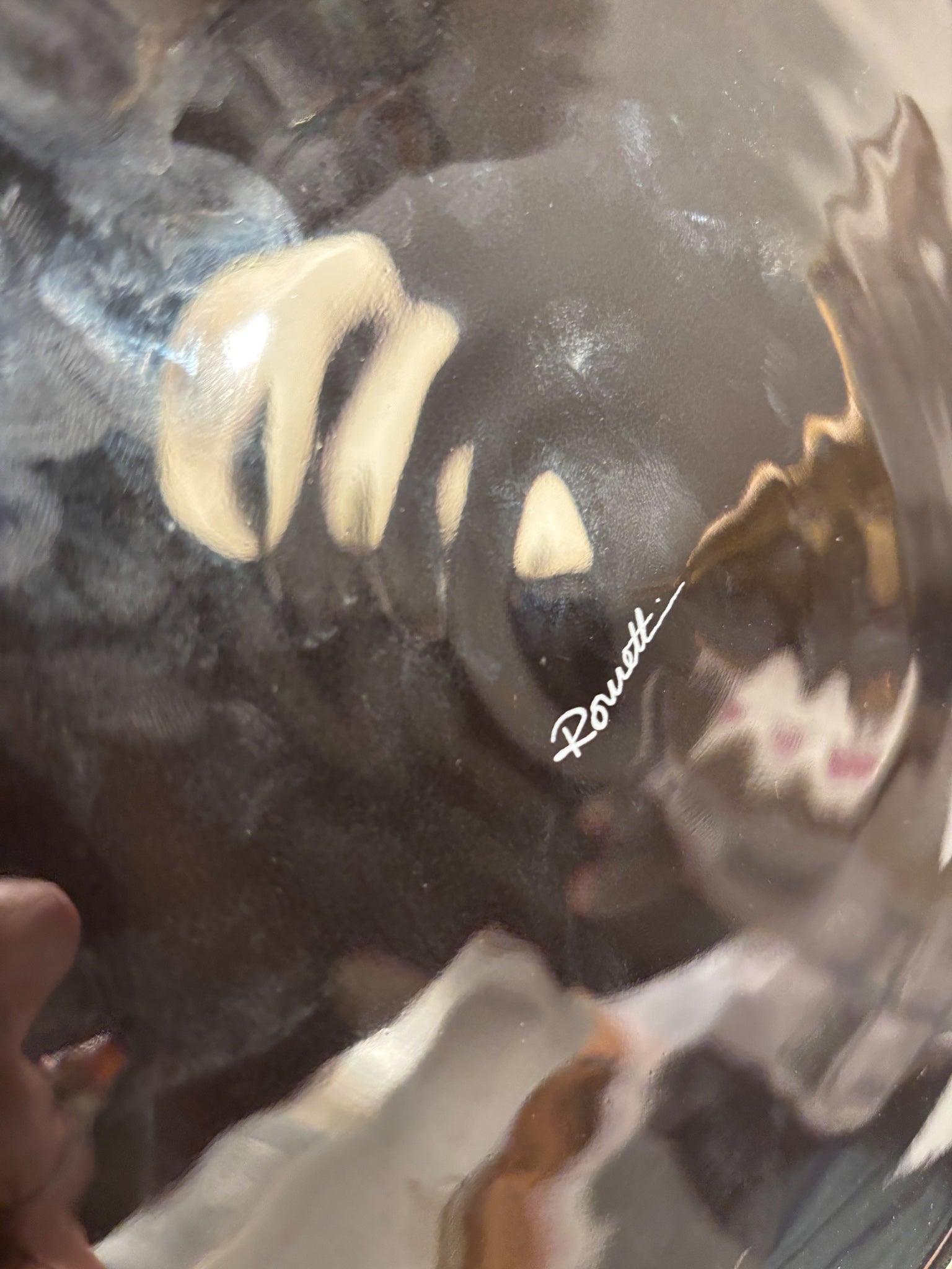 Vaso Biscottiera in Ceramica Nera e Legno di Rometti Anni 60