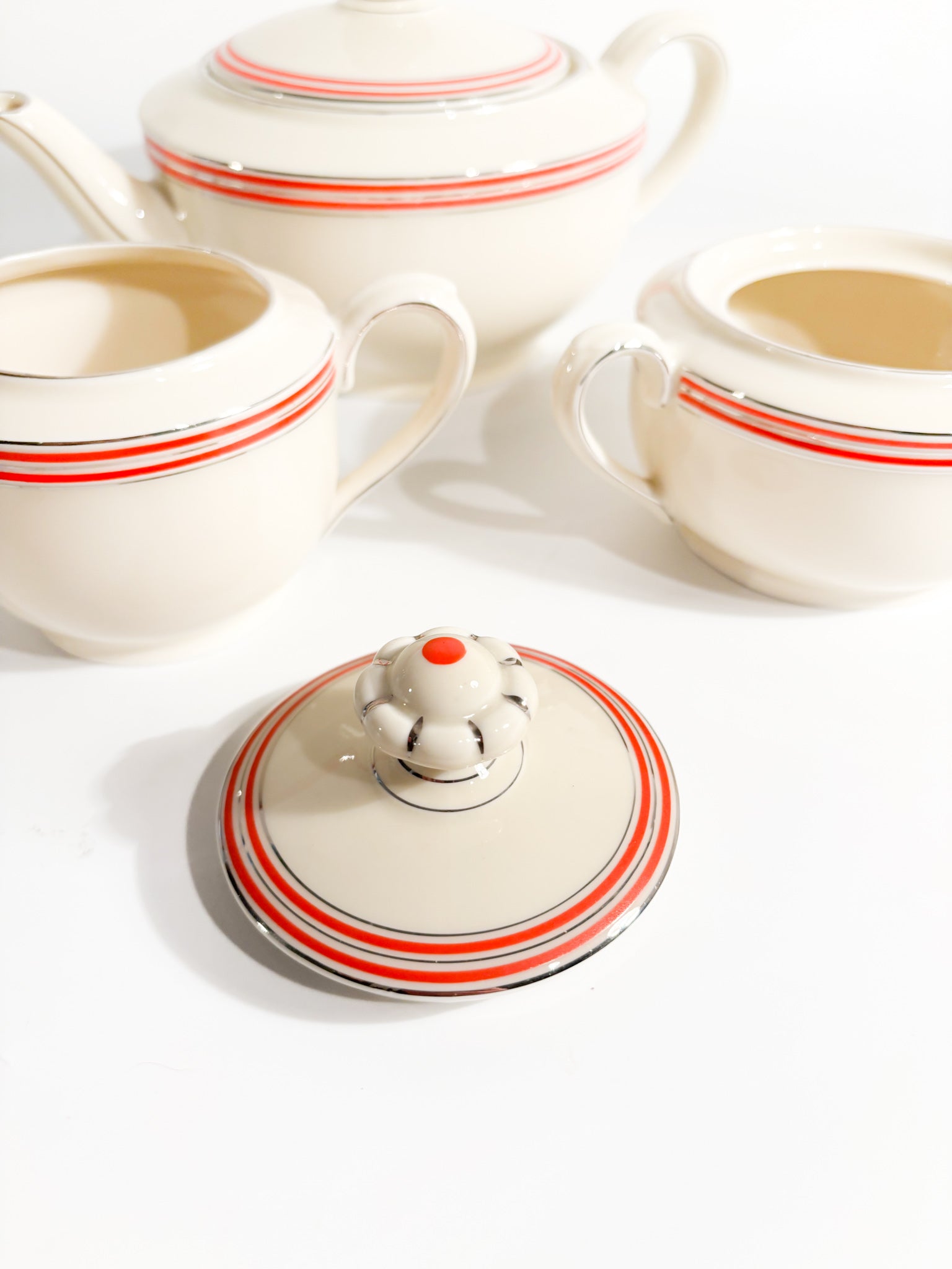 Bavarian Porcelain Tea Set Hand-Painted 1940s