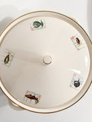 Servizio di Sei Piatti e Zuppiera da Pesce in Ceramica Bavarese Anni 80