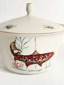 Servizio di Sei Piatti e Zuppiera da Pesce in Ceramica Bavarese Anni 80