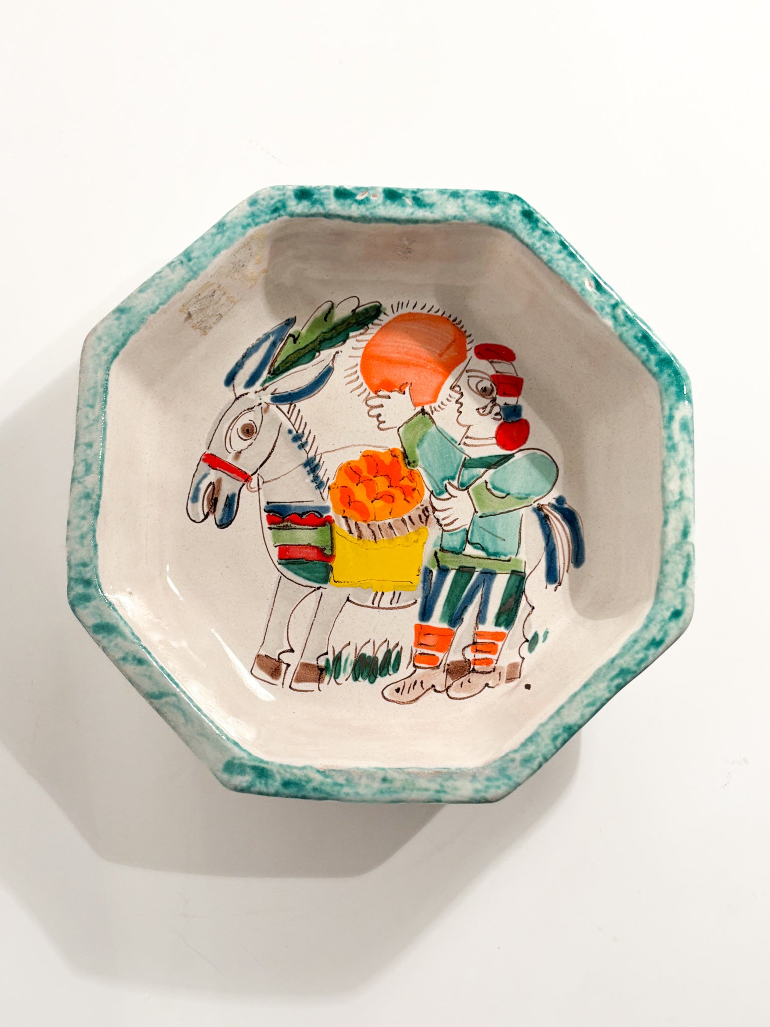 Ceramic Bowl by Giovanni De Simone Hand-Painted 70s