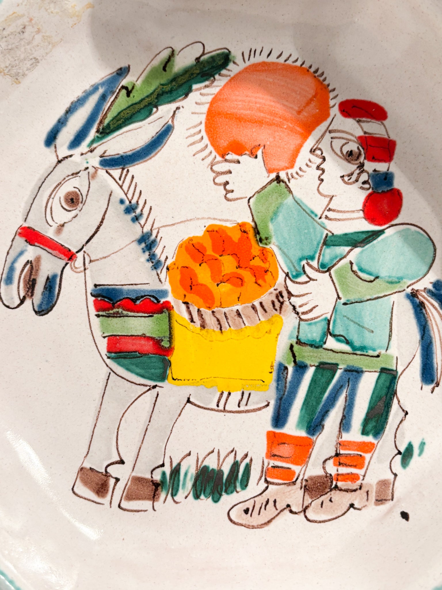 Ceramic Bowl by Giovanni De Simone Hand-Painted 70s