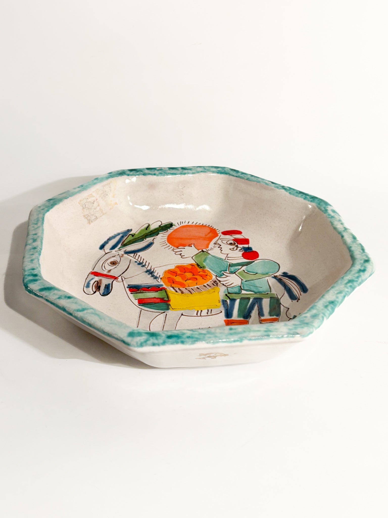 Ceramic Bowl by Giovanni De Simone Hand-Painted 70s