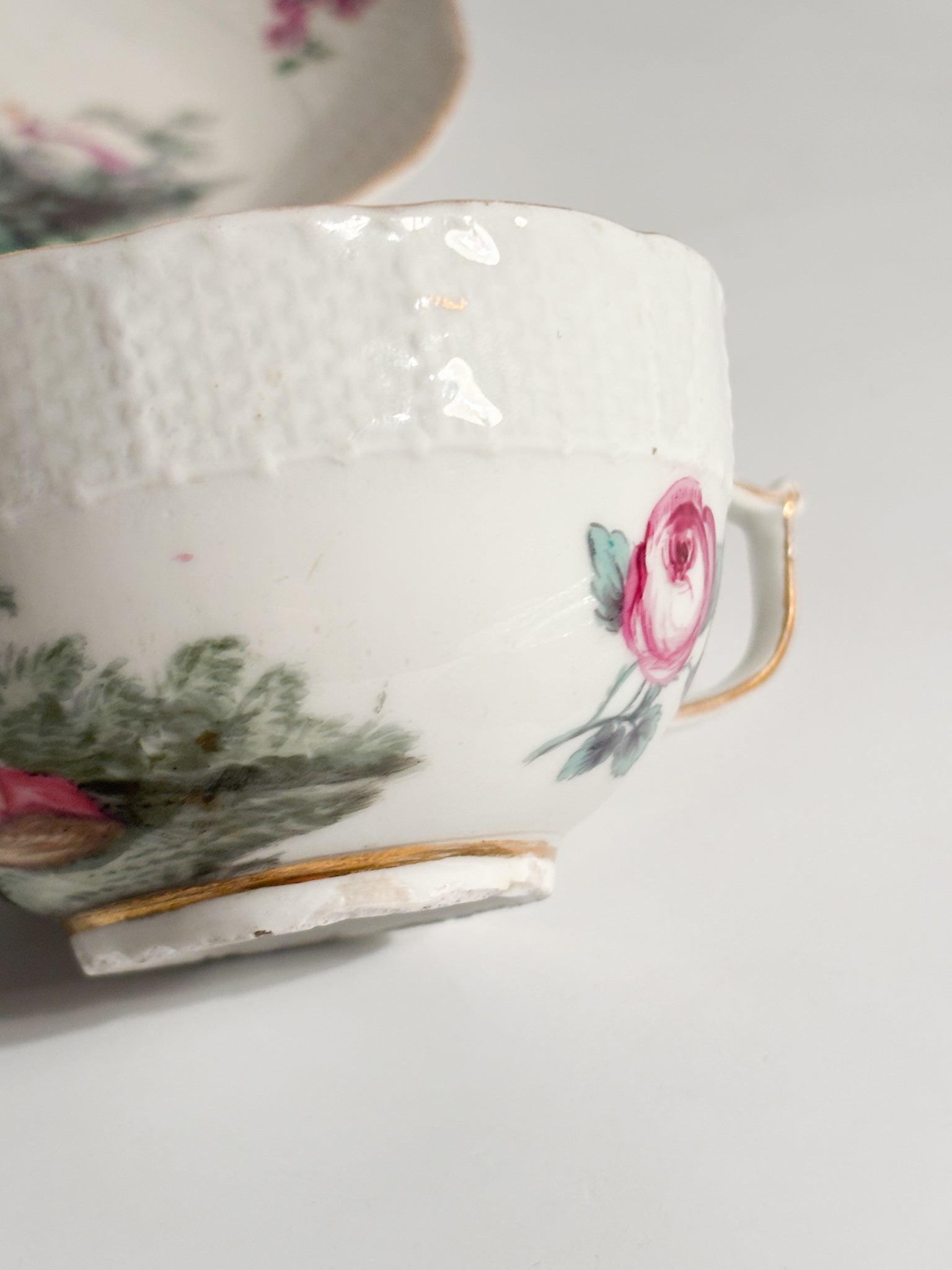 Meissen Porcelain Coffee Cup Painted with Classic Scenes from the 1800s