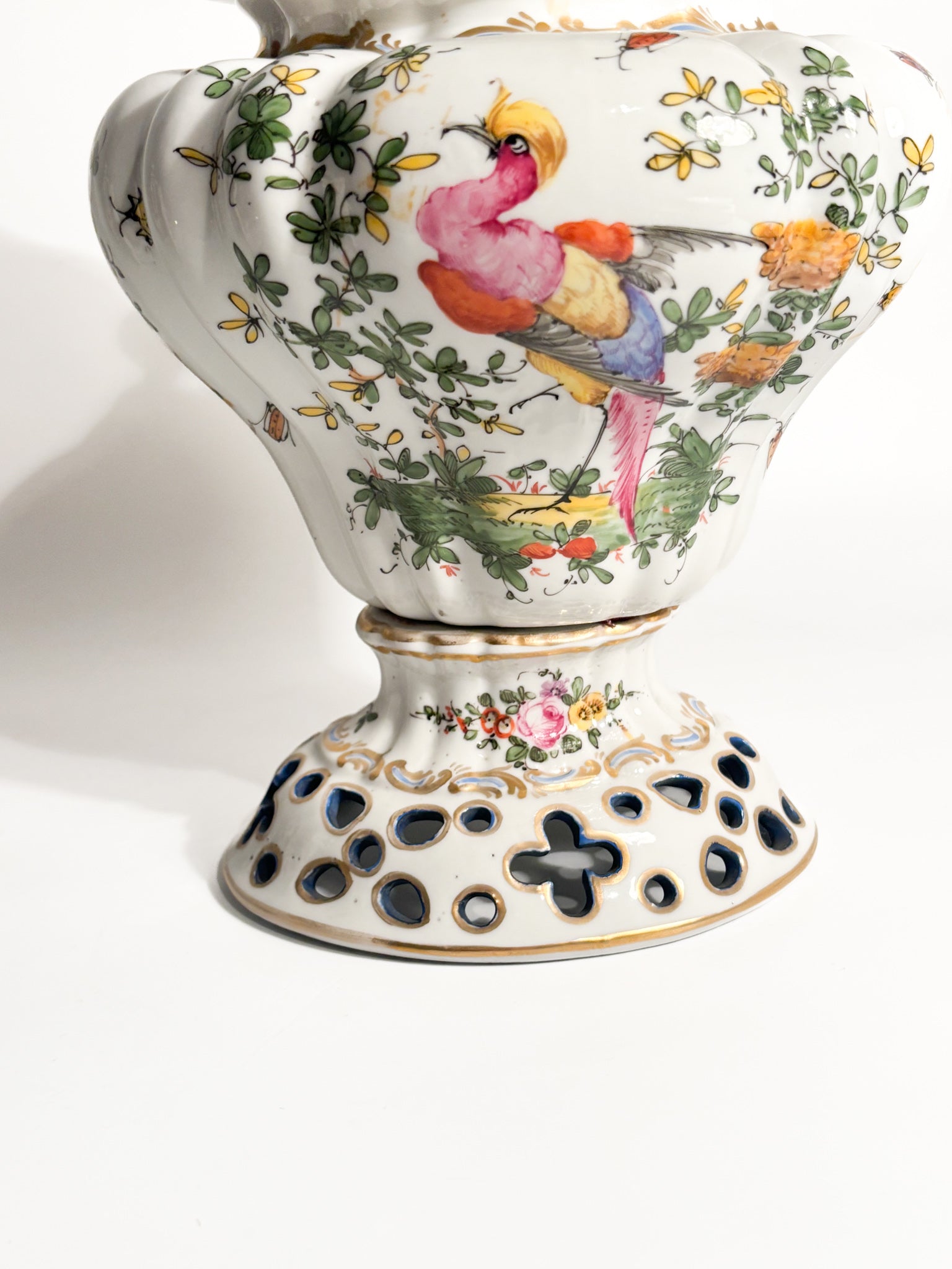 French Porcelain Hand-Painted Perfume Burner Vase 1920s