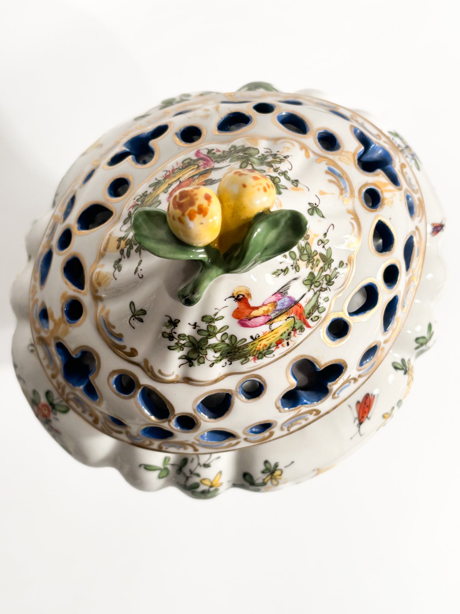 French Porcelain Hand-Painted Perfume Burner Vase 1920s