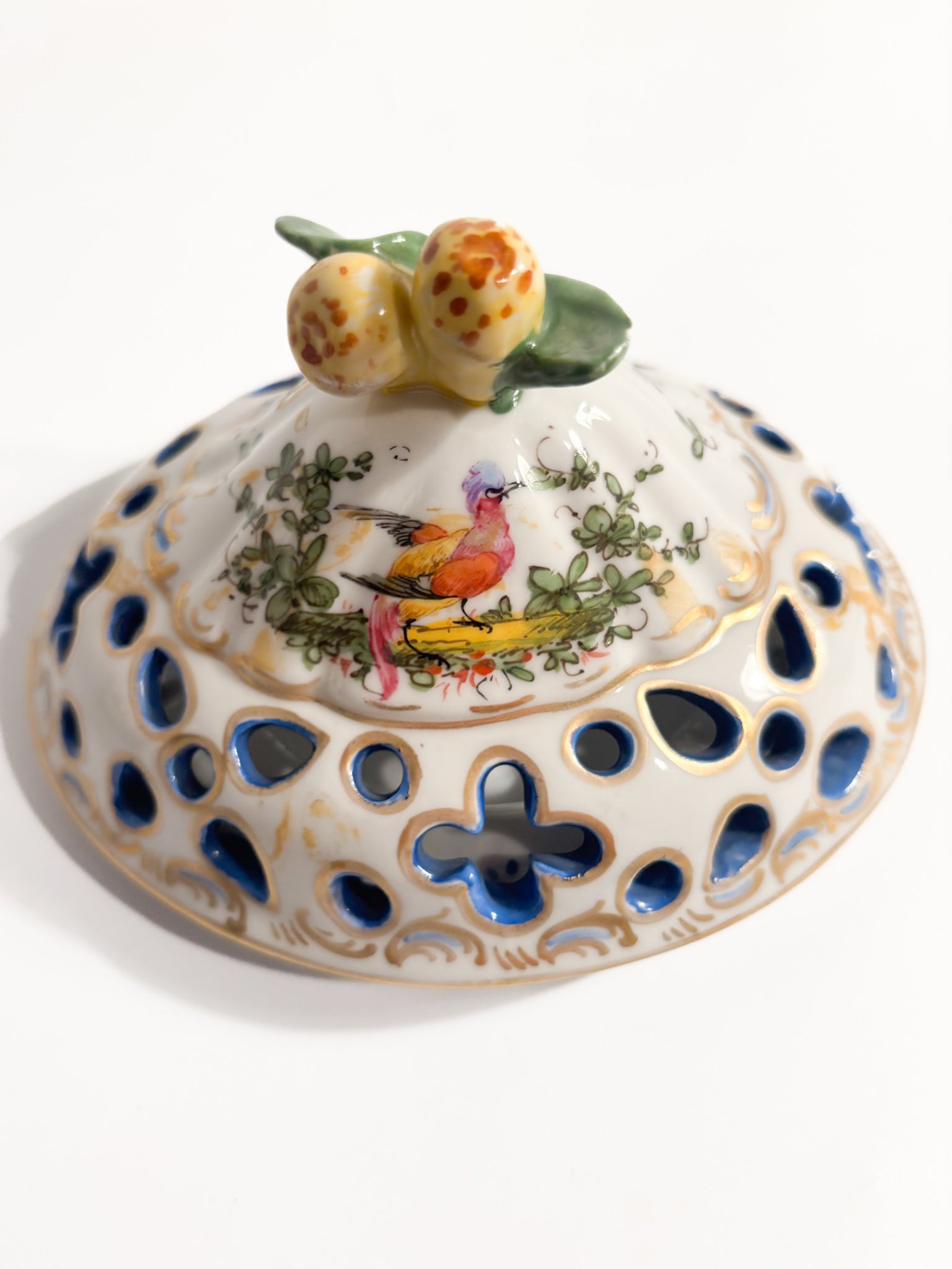 French Porcelain Hand-Painted Perfume Burner Vase 1920s